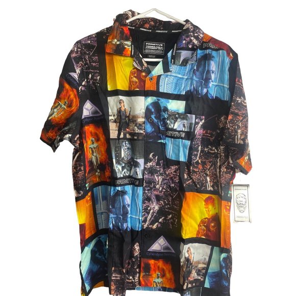 Primitive Skateboards Shirt Terminator 2 No Fate Woven Black‎ - SZ Medium NWT - Picture 1 of 9